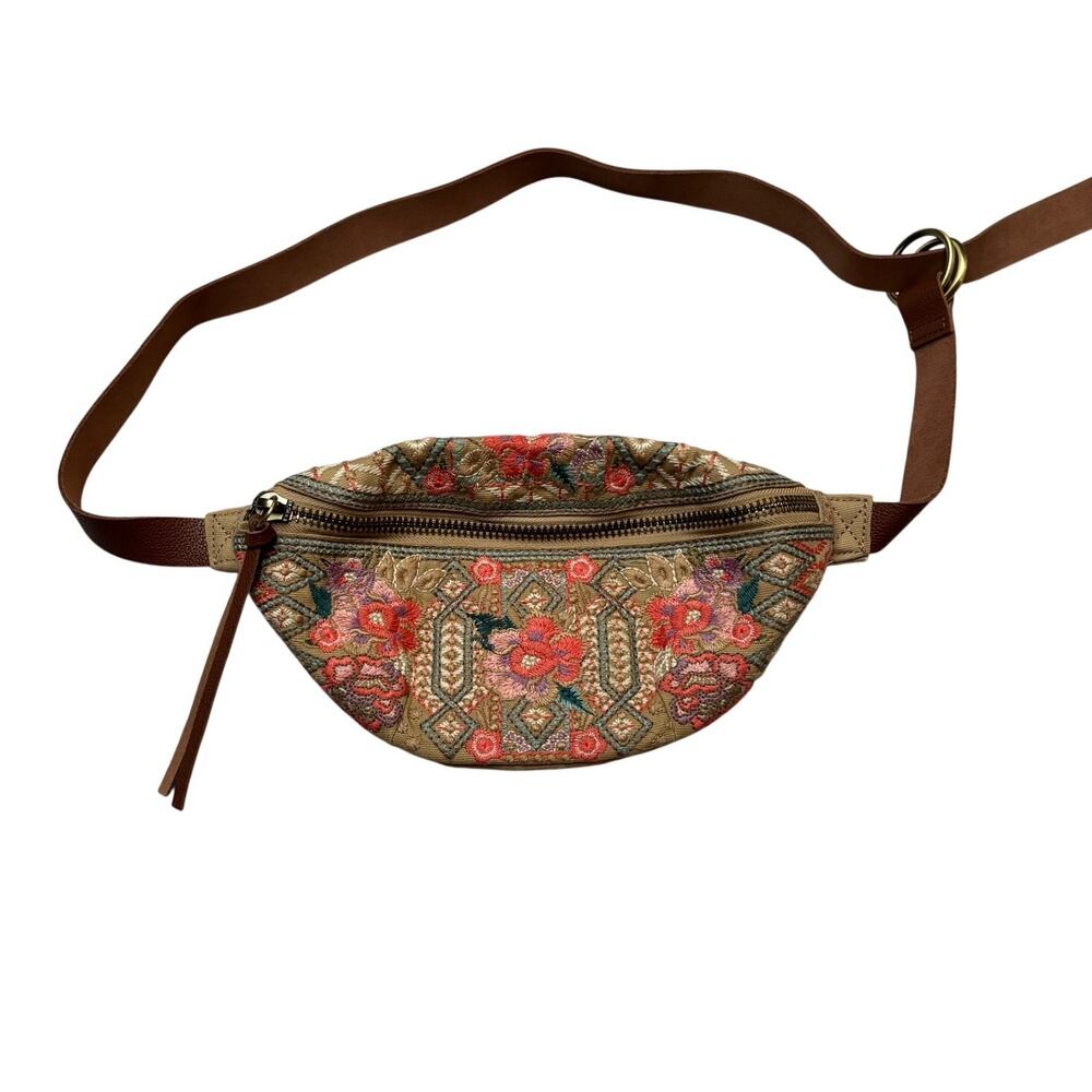 Johnny Was Maeve Belt Bag Embroidered Boho Flowers Crossbody Festival Fanny Pack